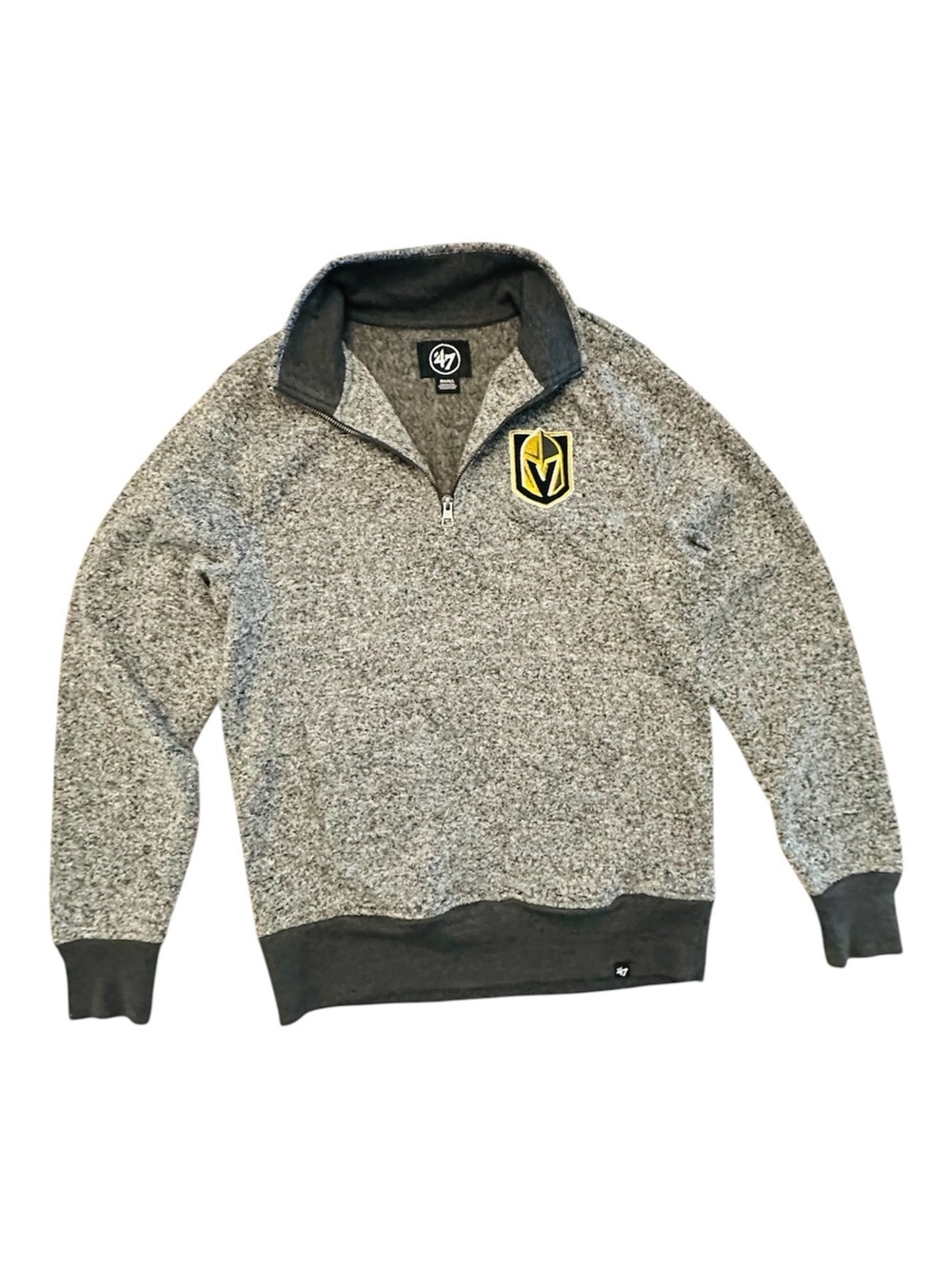NHL 47 Vegas Golden Knights Gray and Gold Quarter-Zip Sweater Mens Small - Picture 2 of 10